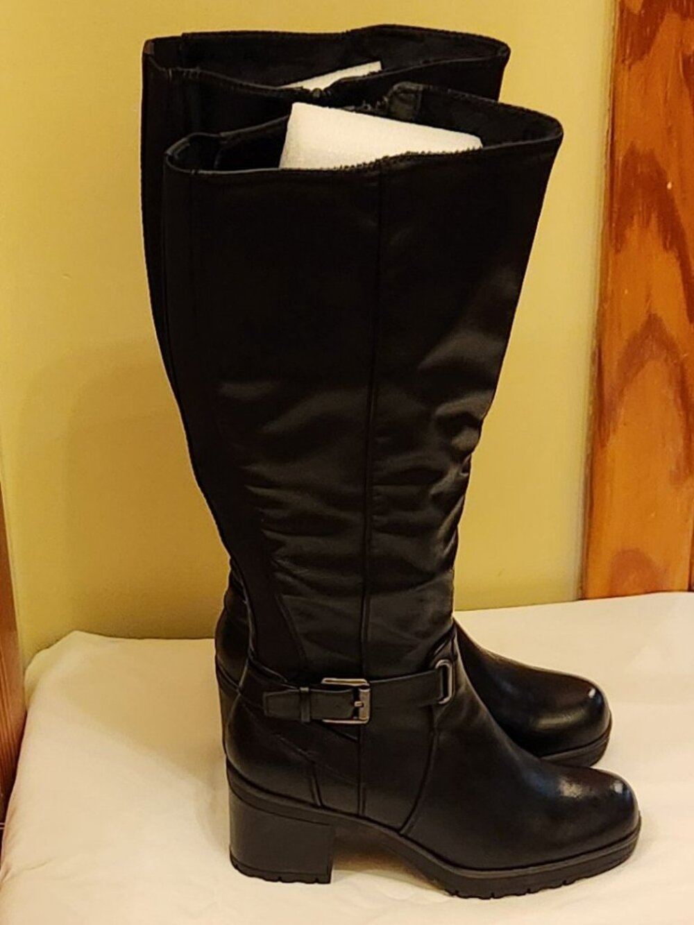 Baretraps full boots sz 5.5 M Wide Calf Shearling lining black NIB